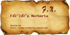 Fülöp Norberta névjegykártya