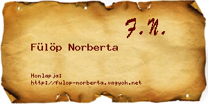 Fülöp Norberta névjegykártya