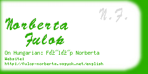 norberta fulop business card